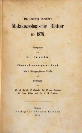 Malakozoologische Blätter. 25, 25. 1878