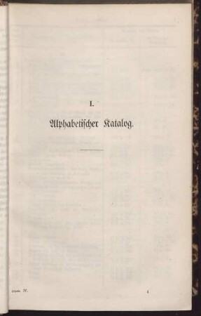 I. Alphabetischer Katalog.