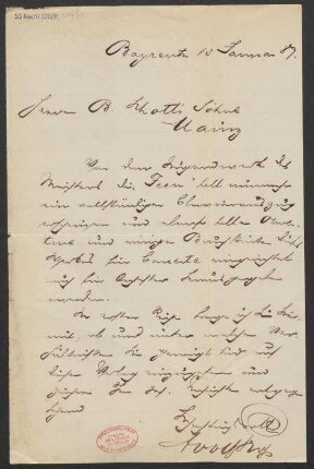 Brief an B. Schott's Söhne : 15.01.1887