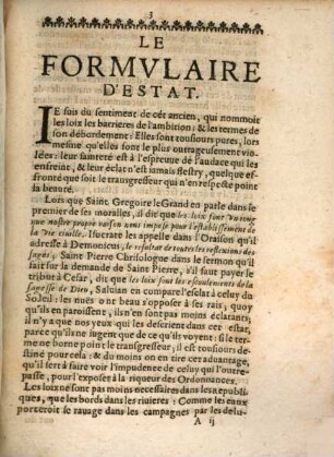 Le Formulaire d'Estat faisant voir par la raison et par l'histoire
