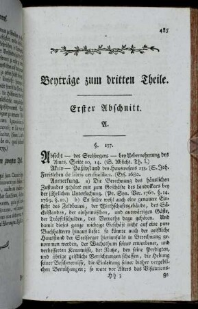 Erster Abschnitt. A. - Zweyter Abschnitt. B.