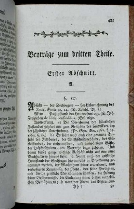 Erster Abschnitt. A. - Zweyter Abschnitt. B.