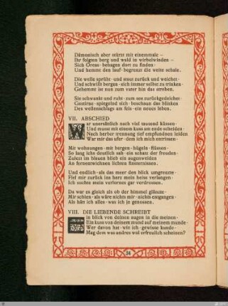 VIII. Die Liebende schreibt