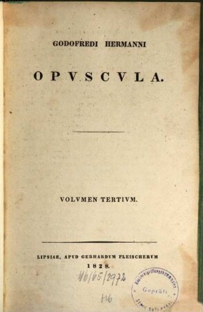 Godofredi Hermanni Opvscvla, 3