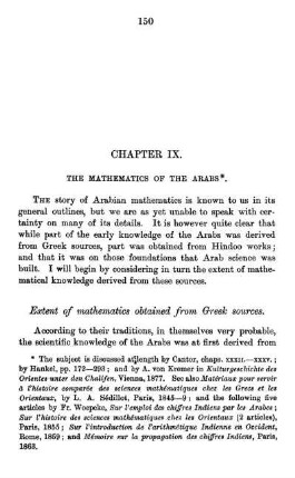 Chapter IX. The Mathematics of the Arabs.