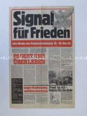 Sonderdruck zur Info-Woche der Friedensbewegung 1985