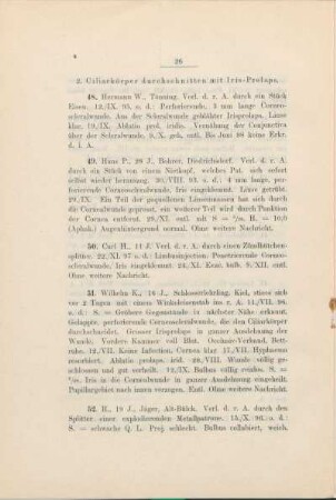 2. Ciliarkörper durchschnitten mit Iris-Prolaps.