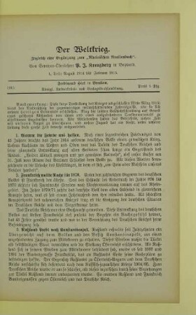 Der Weltkrieg [1914/16]