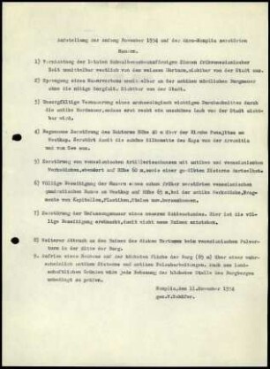 Anlage I. Aufstellung Akronauplia
