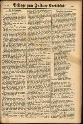 Zweite Ausgabe vom Donnerstag, den 14. Juni 1894.