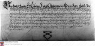 Pfalzgraf Johann Friedrich von Pfalz-Hilpoltstein versichert die Morgengabe seiner Gemahlin Sophie Agnes von 4.000 Gulden auf Markt und Amt Allersberg