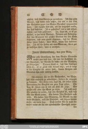 Zwote Unterredung, den 3ten März.