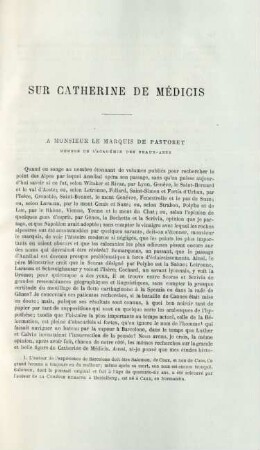 Sur Catherine de Médicis