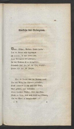 Rückkehr des Gefangenen.