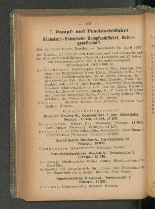 Sächsisch-Böhmische Dampfschiffahrt, Aktien-gesellschaft