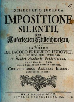 De impositione silentii