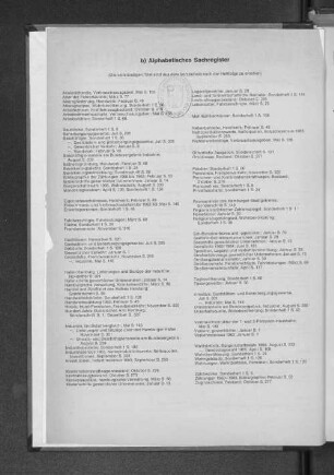 Alphabetisches Sachregister