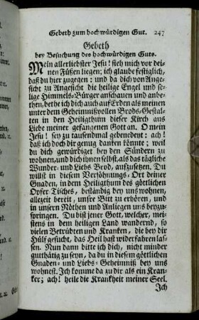 Gebeth bey Besuchung des hochwürdigen Guts