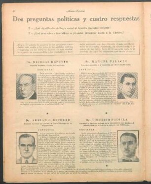 Dos preguntas políticas y cuatro respuestas