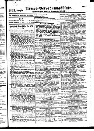 1243. Ausgabe. Freitag, 3. November 1916