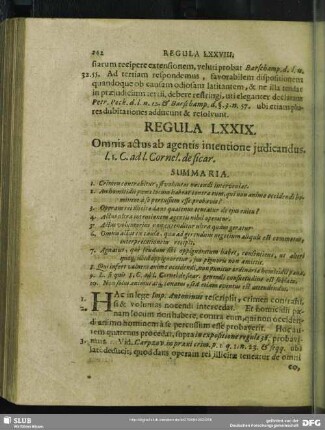 Regula LXXIX. Omnis actus ab agentis intentione judicandus