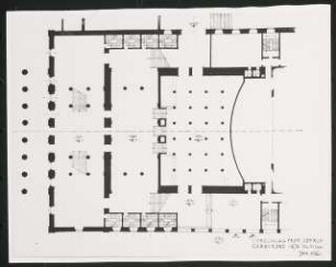 Nationaltheater, München Wiederaufbau: Grundriss Garderobe / Entwurf Vorschlag Prof. Sep Ruf