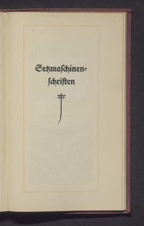 Setzmaschinen-Schriften