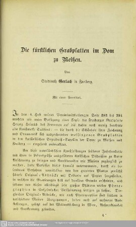 Die fürstlichen Grabplatten im Dom zu Meißen