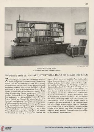 Moderne Möbel von Architekt B.D.A. Hans Schumacher, Köln