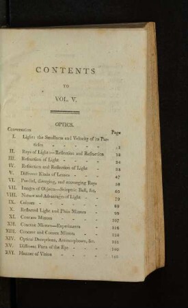 Contents to Vol. V.