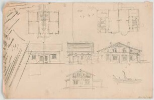 Thiersch, August ; München - Nymphenburg, Romanstr.; Wohnbebauung - Grundrisse, Ansichten