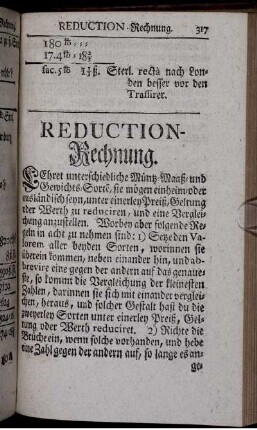 Reductions-Rechnung.