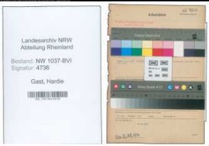 Entnazifizierung Hardie Gast , geb. 02.03.1907 ()