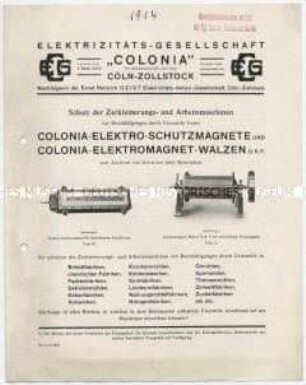 Colonia-Elektro-Schutzmagnete und Colonia-Elektro-Magnetwalzen