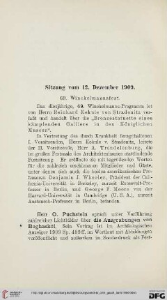 Sitzung vom 12. Dezember 1909