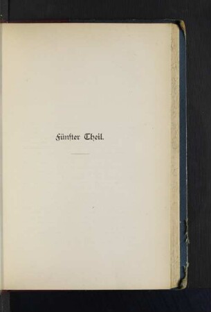 Fünfter Theil.