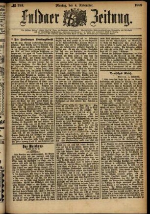 Ausgabe vom Montag, den 04. November 1889.