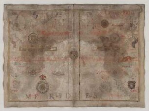 Seekarte, Handzeichnung, 1568, Bl. 20 Atlantischer Ozean, Nordafrika (Westküste), Nordamerika (Ostküste), Portugal, Spanien