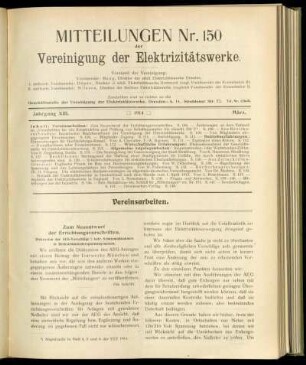 Mitteilung Nr. 150. Jg. 13, März 1914