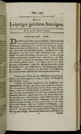 No. 33. Den 24ten April 1789.