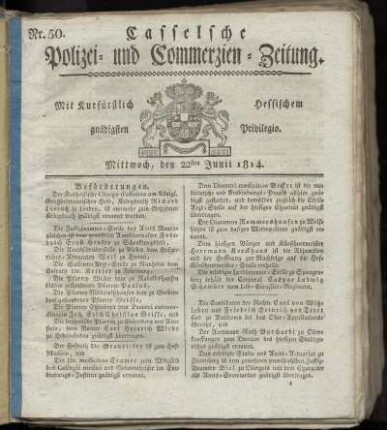Nr. 50, Mittwoch den 22sten Junii. 1814