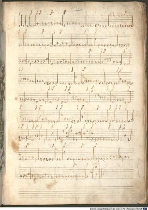 19 Lute pieces, lute - BSB Mus.ms. 271 : [title, 19.sc, f.1r:] Lauten = Tabulatur.