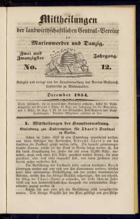 Zwei und Zwanzigster Jahrgang. No. 12.