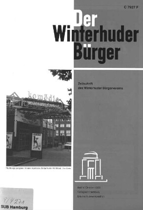 Heft V / Oktober 1988 : Zeitschrift des Winterhuder Bürgervereins