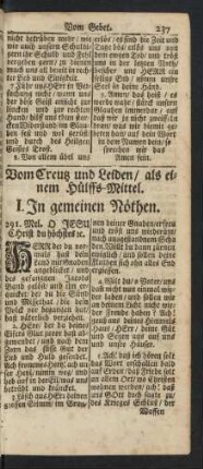 I. In gemeinen Nöthen. 291. - 295.