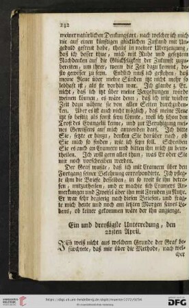 Ein und dreyßigste Unterredung, den 22sten April