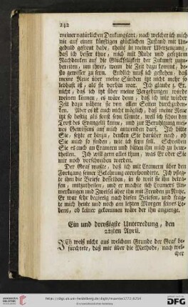 Ein und dreyßigste Unterredung, den 22sten April