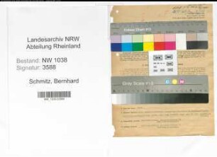 Entnazifizierung Bernhard Schmitz , geb. 17.04.1909 (Bahnbeamter)