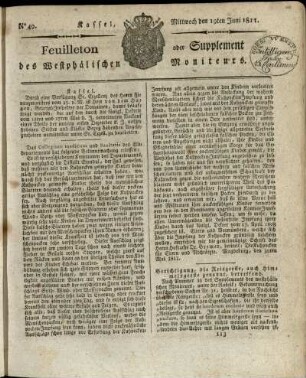 No. 49, Mittwoch den 19ten Juni 1811