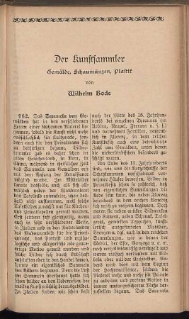 Der Kunstsammler. Gemälde, Schaumünzen, Plastik